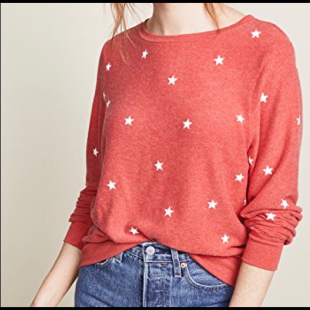 Wildfox Red and White Star “Vintage” Sweatshirt